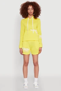 Womens Flawless Graphic Pullover Hoodie, Yellow, Size L