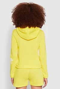 Womens Flawless Graphic Pullover Hoodie, Yellow, Size L