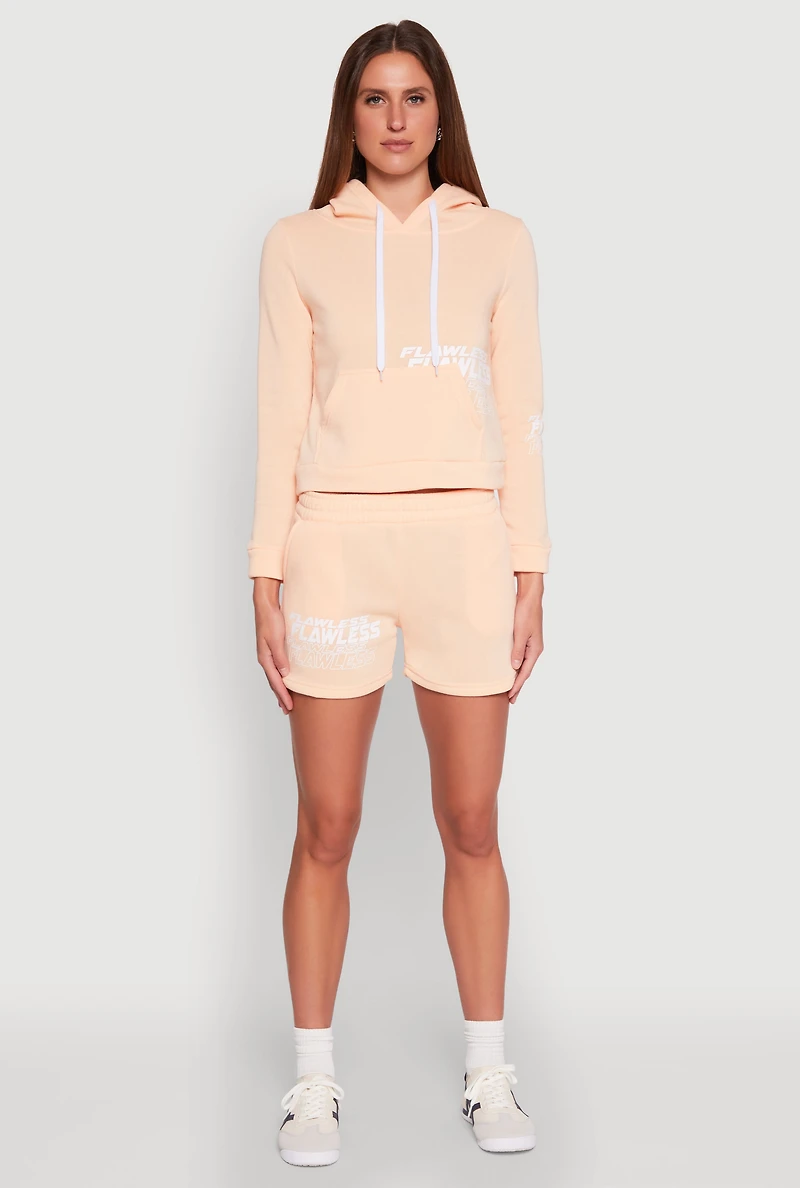 Womens Flawless Graphic Pullover Hoodie, Orange, Size L