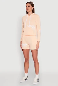 Womens Flawless Graphic Pullover Hoodie, Orange, Size L