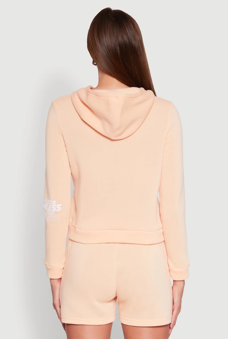 Womens Flawless Graphic Pullover Hoodie, Orange, Size L