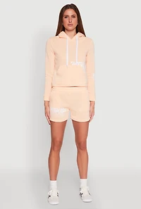 Womens Flawless Graphic Sweatshorts, Orange, Size M