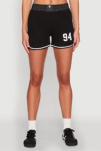 Womens 94 Graphic Denim Trim Shorts, M