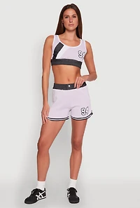 94 Graphic Denim Trim Shorts