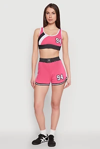 94 Graphic Denim Trim Shorts