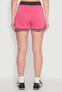 Womens 94 Graphic Denim Trim Shorts,