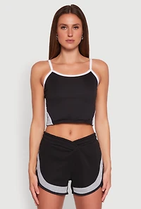 Womens Side Marled Detail Cropped Cami,