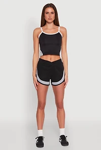 Womens Side Marled Detail Cropped Cami,