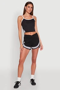 Womens Side Marled Detail Cropped Cami,