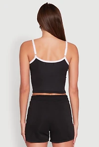 Womens Side Marled Detail Cropped Cami,