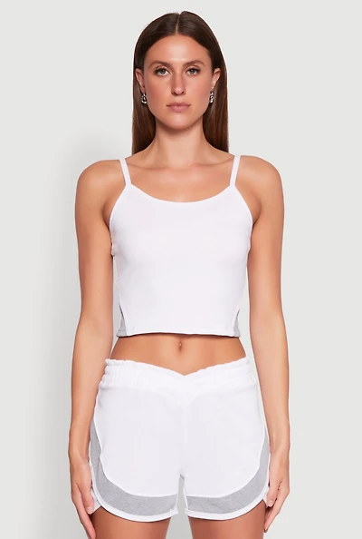 Womens Side Marled Detail Cropped Cami,