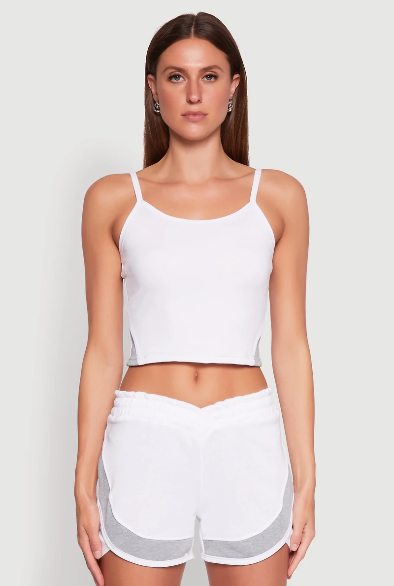 Side Marled Detail Cropped Cami