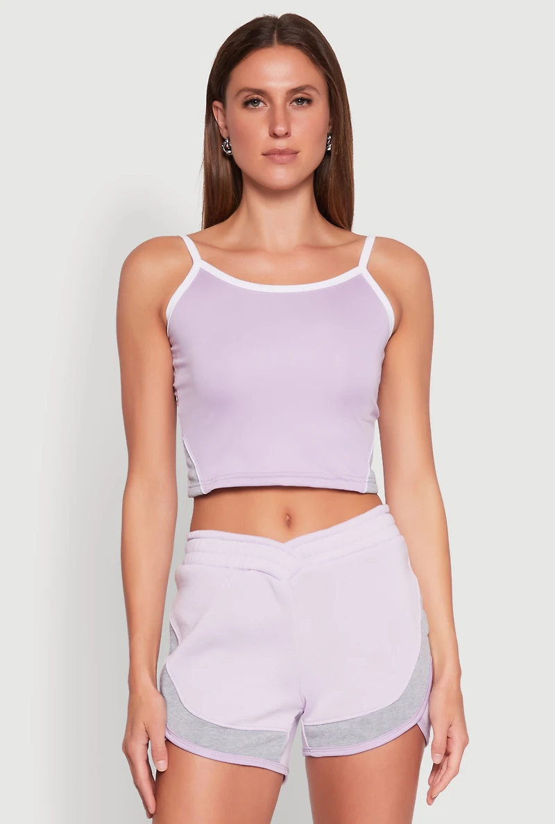 Womens Side Marled Detail Cropped Cami, S