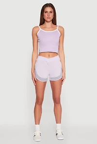 Womens Side Marled Detail Cropped Cami,