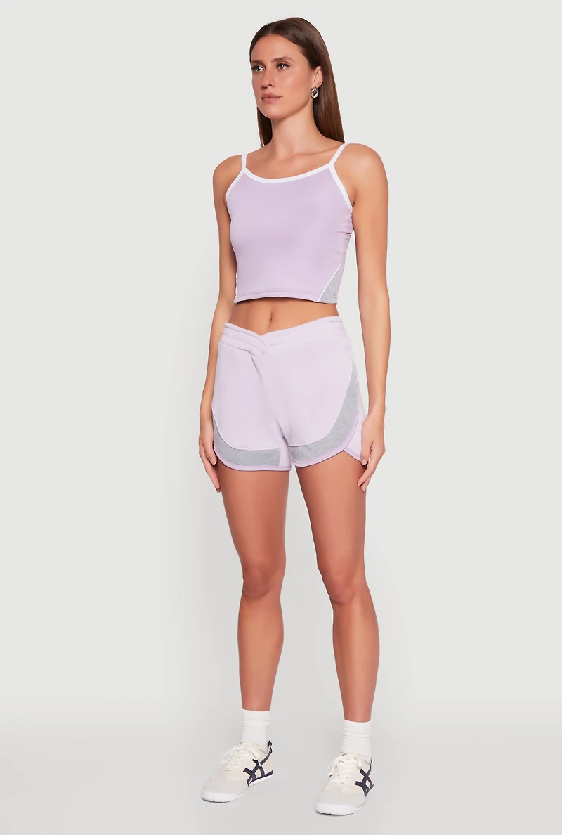 Womens Side Marled Detail Cropped Cami,