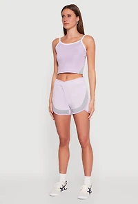 Womens Side Marled Detail Cropped Cami,