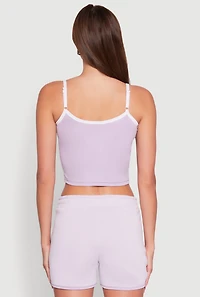 Womens Side Marled Detail Cropped Cami,