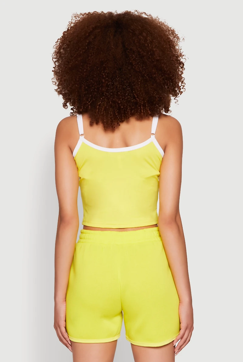 Side Marled Detail Cropped Cami