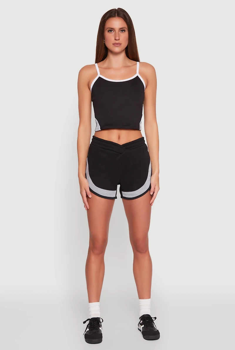 Womens Marled Detail Dolphin Shorts,