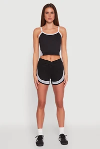 Womens Marled Detail Dolphin Shorts,