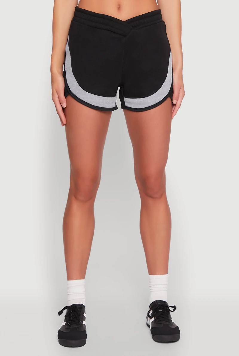 Womens Marled Detail Dolphin Shorts,