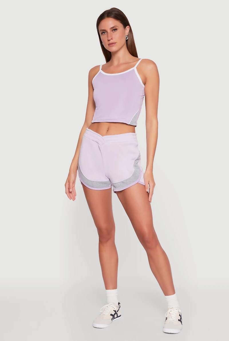 Marled Detail Dolphin Shorts