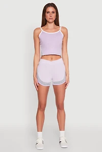Womens Marled Detail Dolphin Shorts,