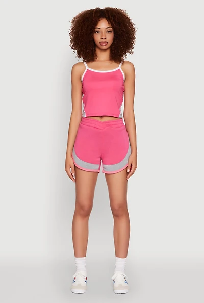 Womens Marled Detail Dolphin Shorts,