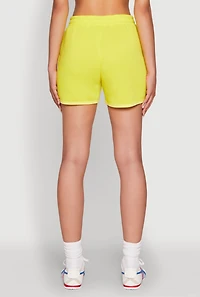 Womens Marled Detail Dolphin Shorts, Yellow, Size L