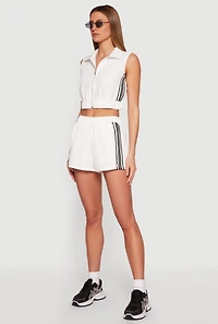 Double Waistband Side Stripe Shorts