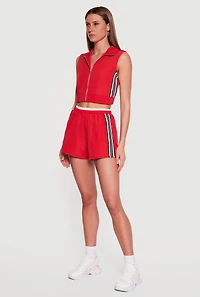 Double Waistband Side Stripe Shorts