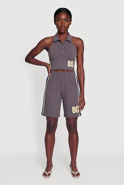 80 Graphic Side Stripe Shorts