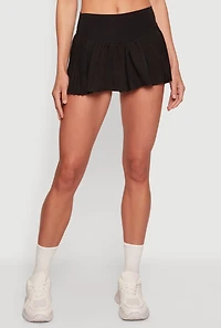 Drop Waist Pleated Shorts with Lining