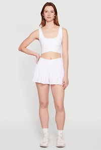 Drop Waist Pleated Shorts with Lining