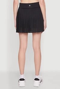 Womens Trendy Jersey Mesh High Waisted Pleated Skirt, Black,