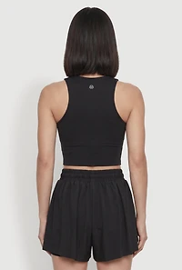 Racerback Cropped Tank Top with Shelf Bra