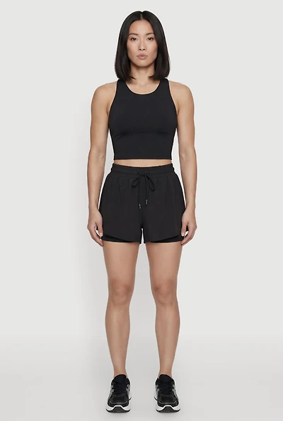 High Waisted Drawstring Running Shorts