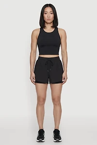 High Waisted Drawstring Running Shorts