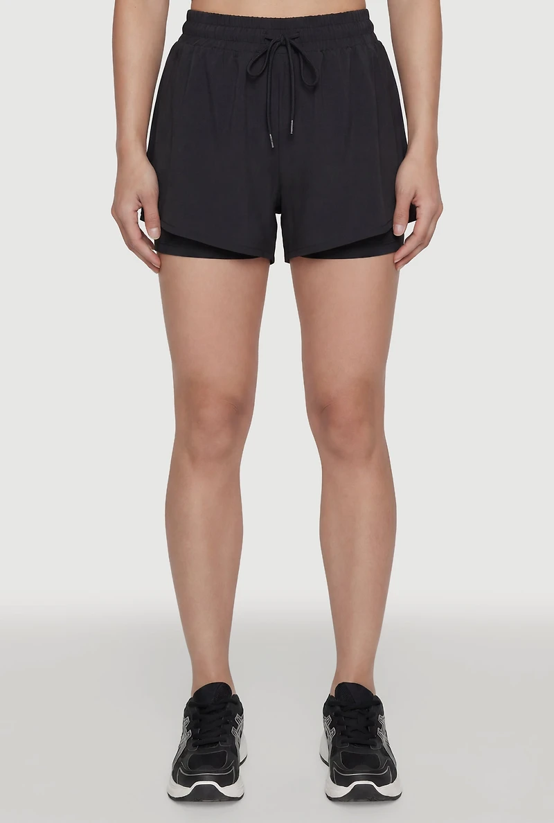 High Waisted Drawstring Running Shorts
