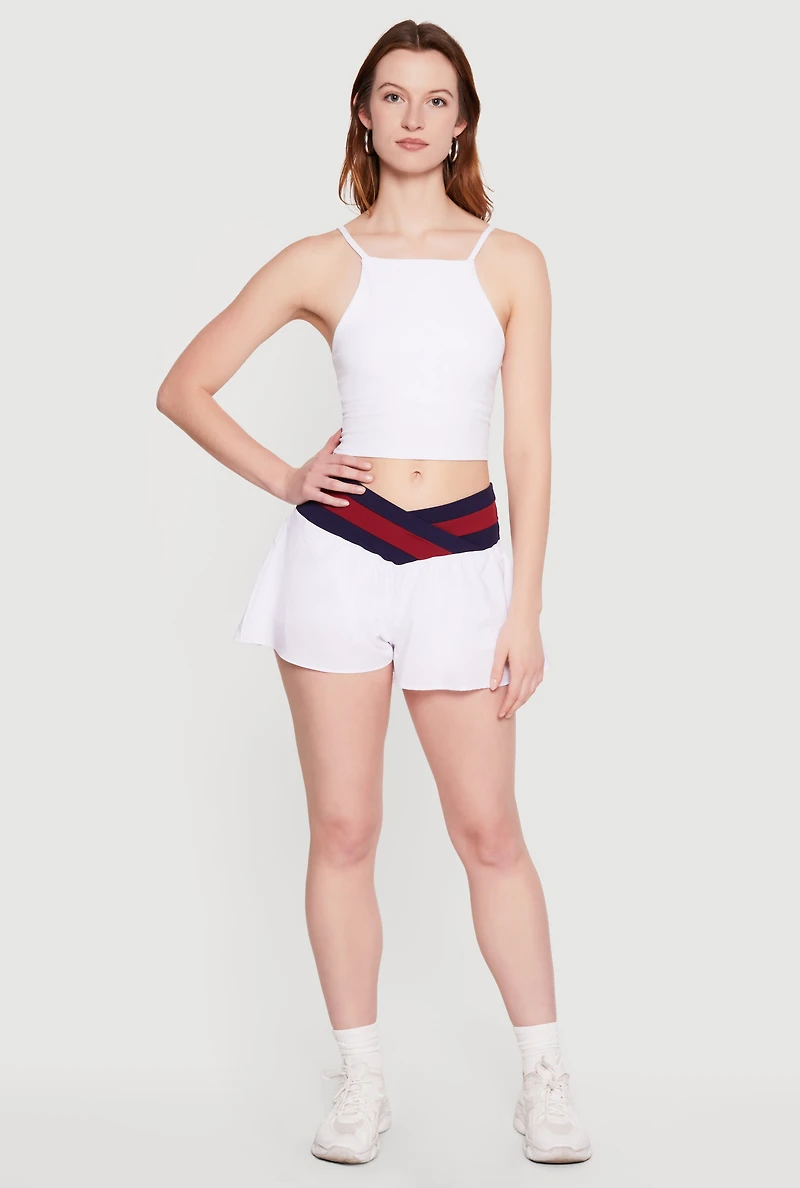 Square Neck Active Crop Tank Top