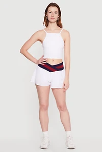 Square Neck Active Crop Tank Top