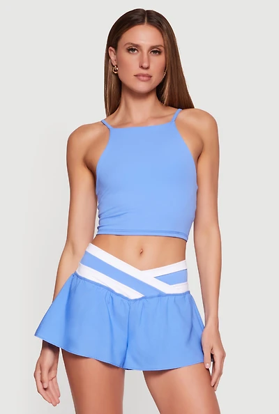Square Neck Active Crop Tank Top