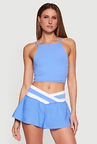 Square Neck Active Crop Tank Top