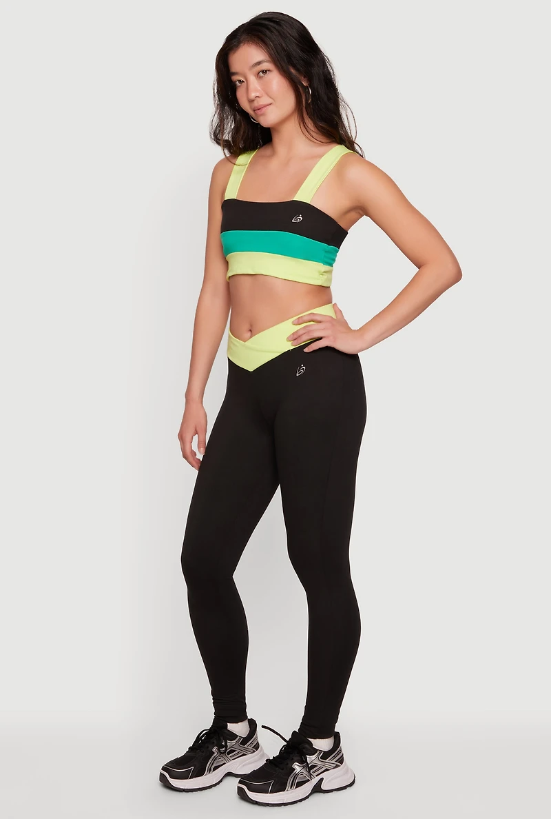 Cropped Color Blocked Active Top