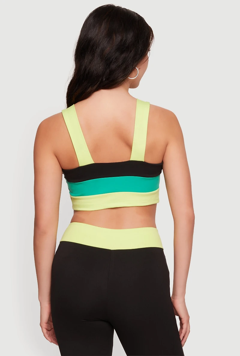 Cropped Color Blocked Active Top