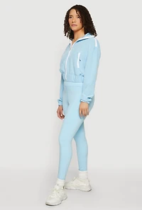 Contrast Trim Zip Front Cropped Track Jacket