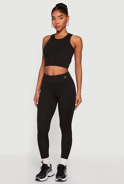 Mid Rise Solid Leggings