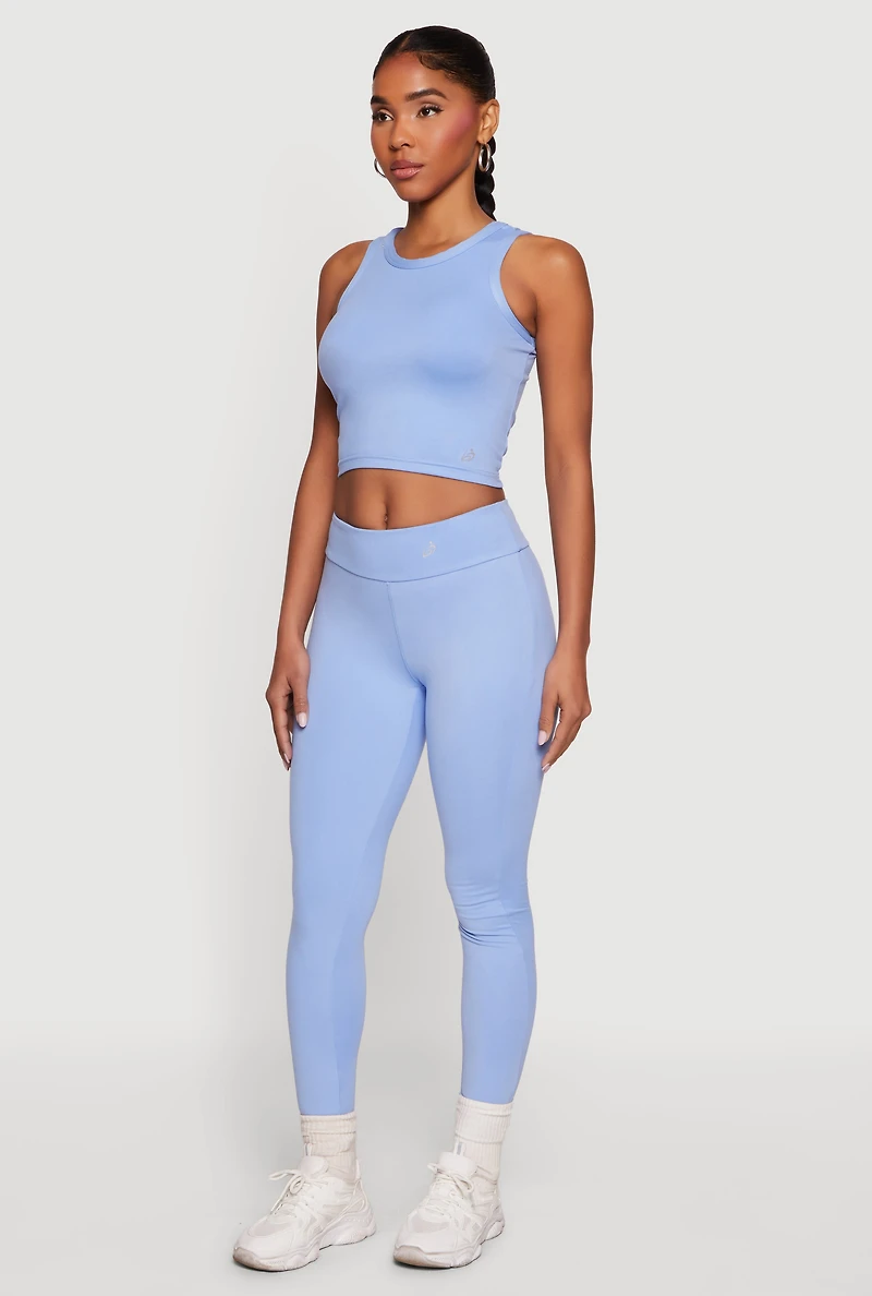 Mid Rise Solid Leggings
