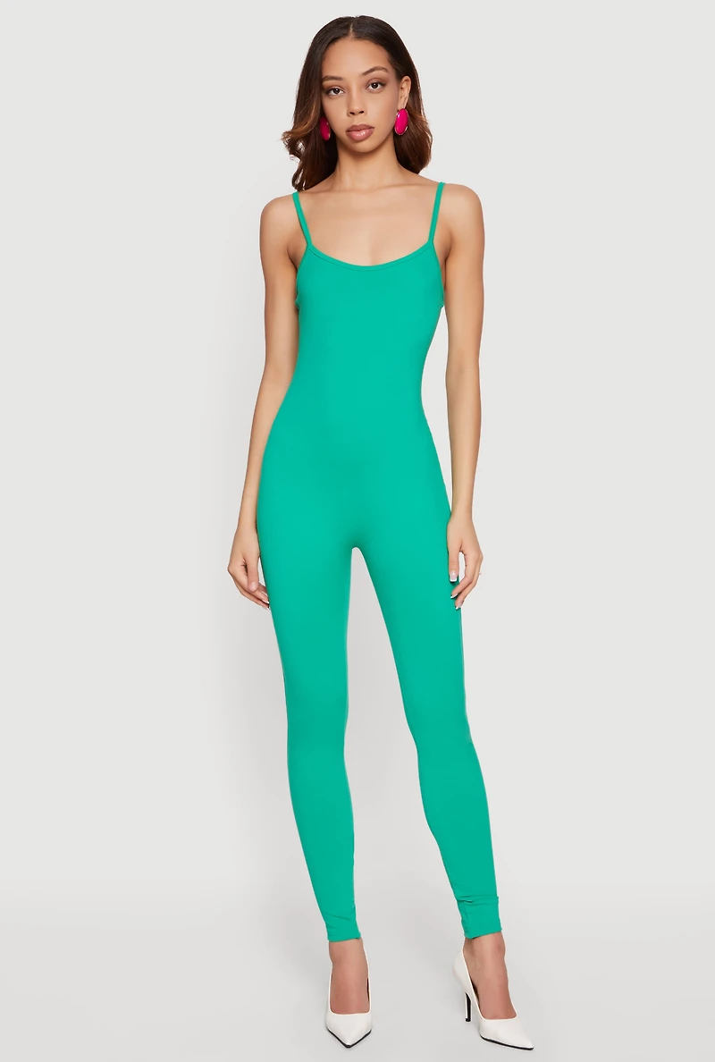 Solid Scoop Neck Cami Catsuit