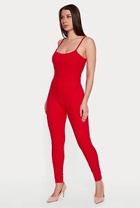 Solid Scoop Neck Cami Catsuit